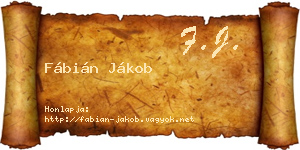 Fábián Jákob névjegykártya